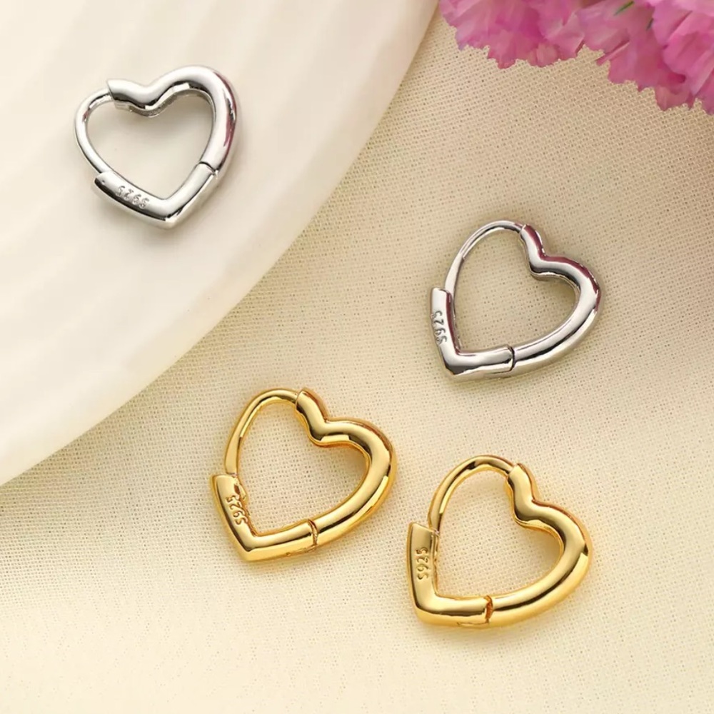 NEW 925 STERLING SILVER HOOP EARRINGS, NICE EARRINGS, CUTE EARRINGS - Picture 3 of 7